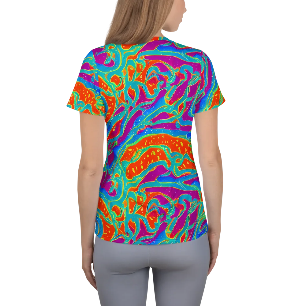 Magma Current on Women's Athletic T-Shirt — Back