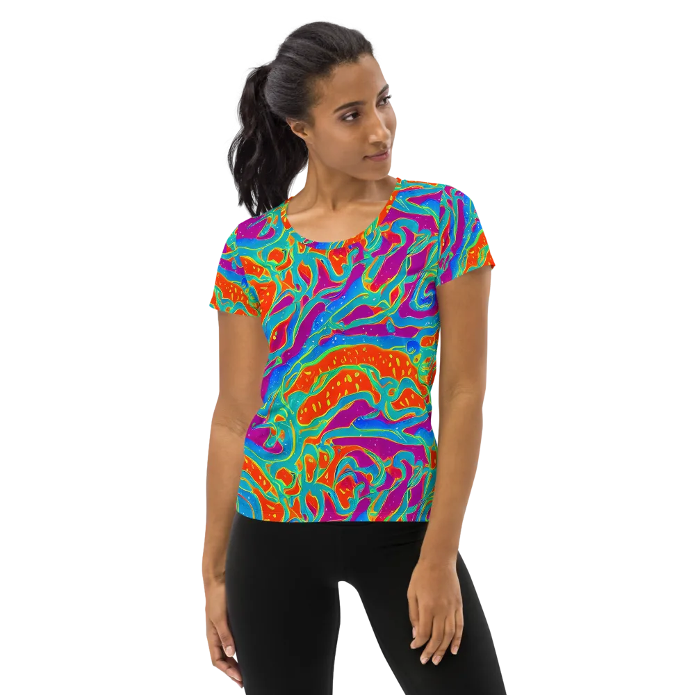 Magma Current on Women's Athletic T-Shirt — Front