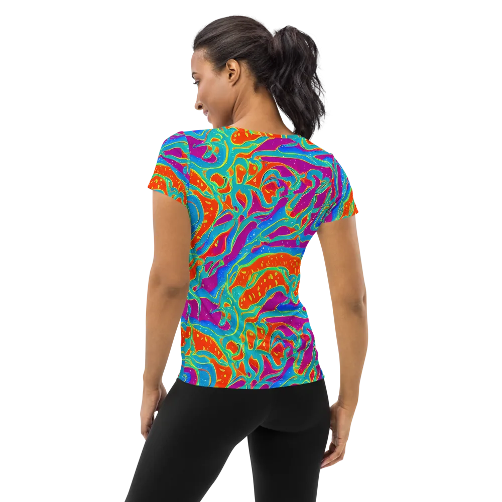 Magma Current on Women's Athletic T-Shirt — Back
