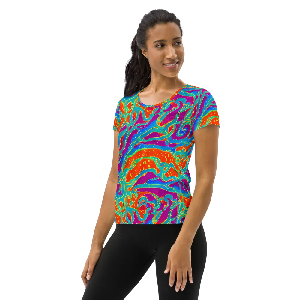Magma Current on Women's Athletic T-Shirt — Left