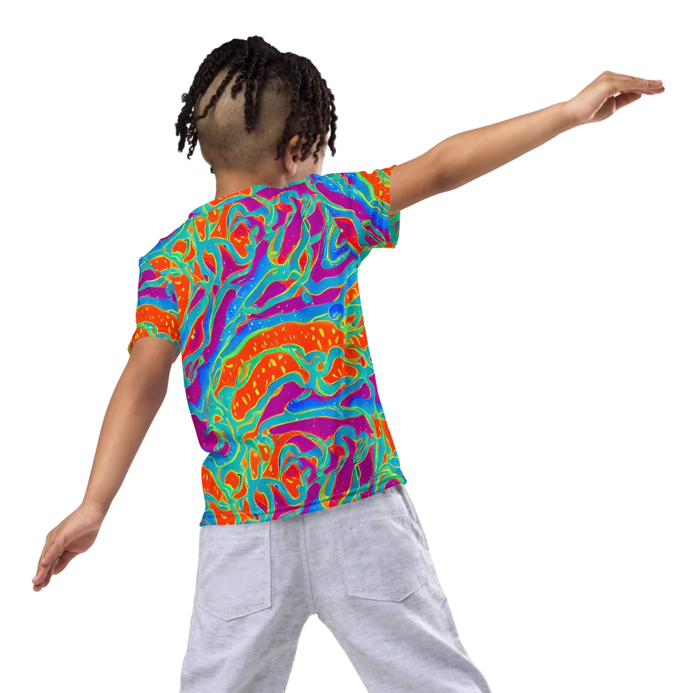 Magma Current on Kids Crew Neck T-Shirt — Back