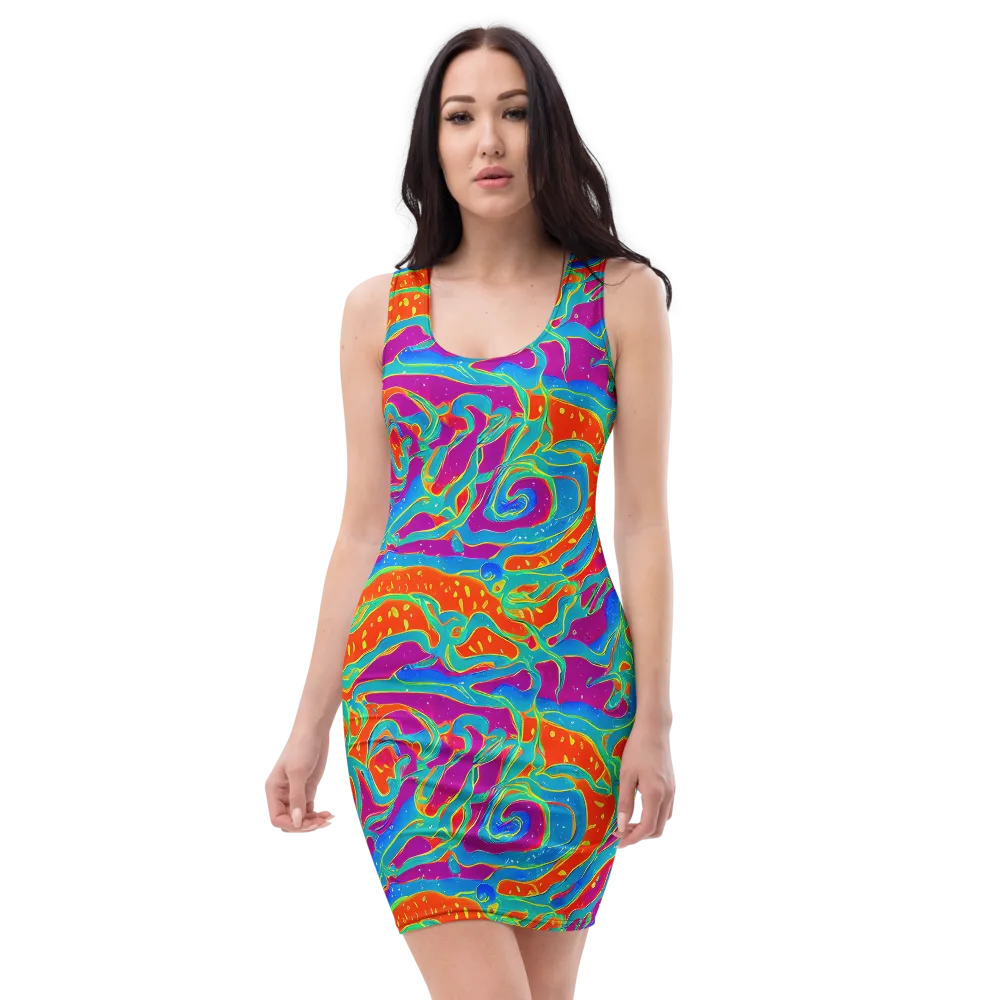 Magma Current on Bodycon Dress — Front
