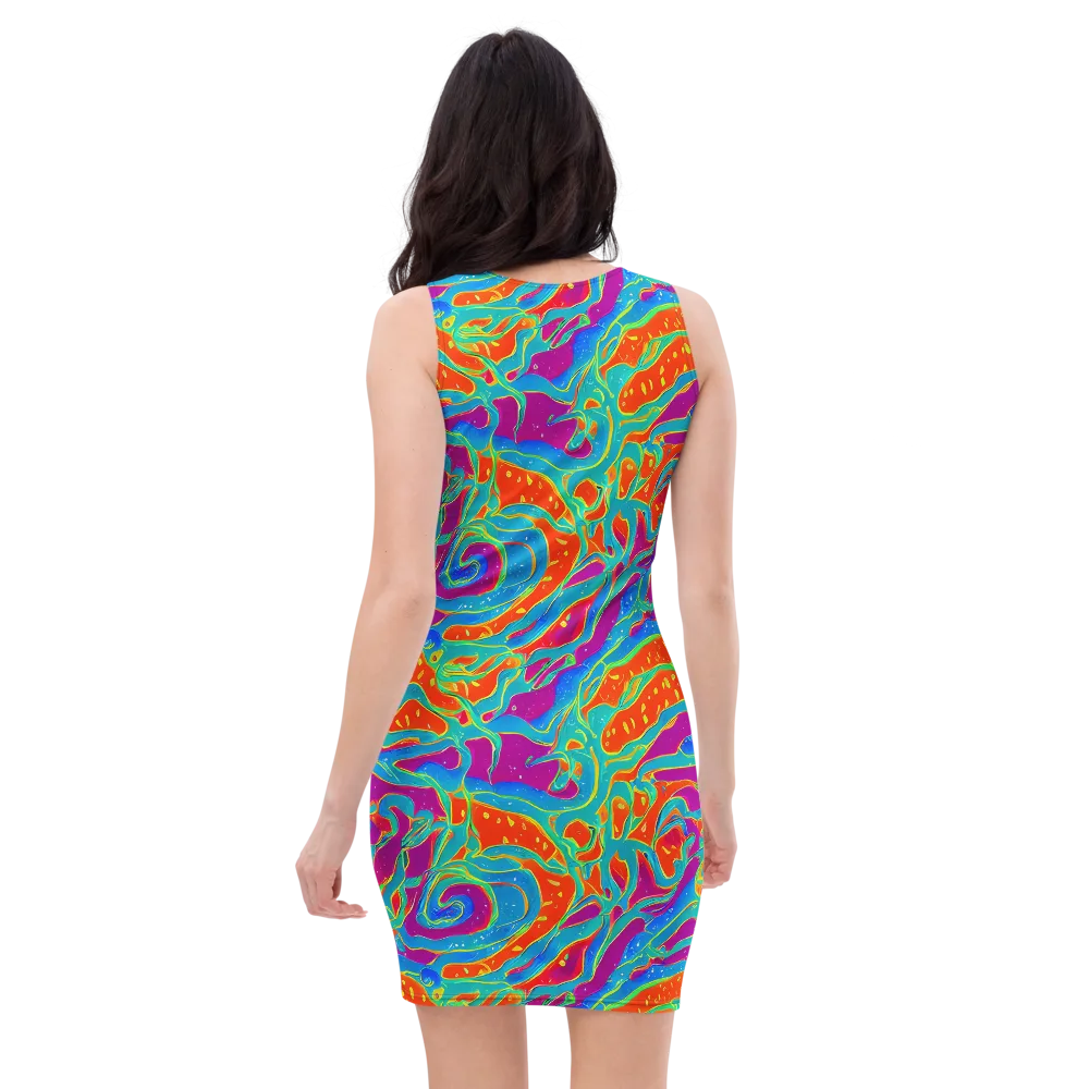 Magma Current on Bodycon Dress — Back