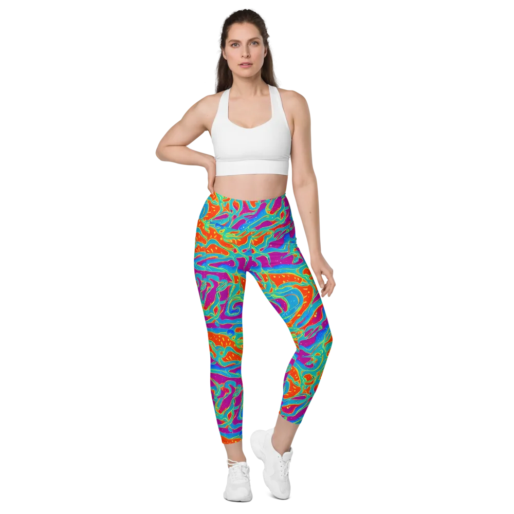 Magma Current on Leggings with Pockets — Front