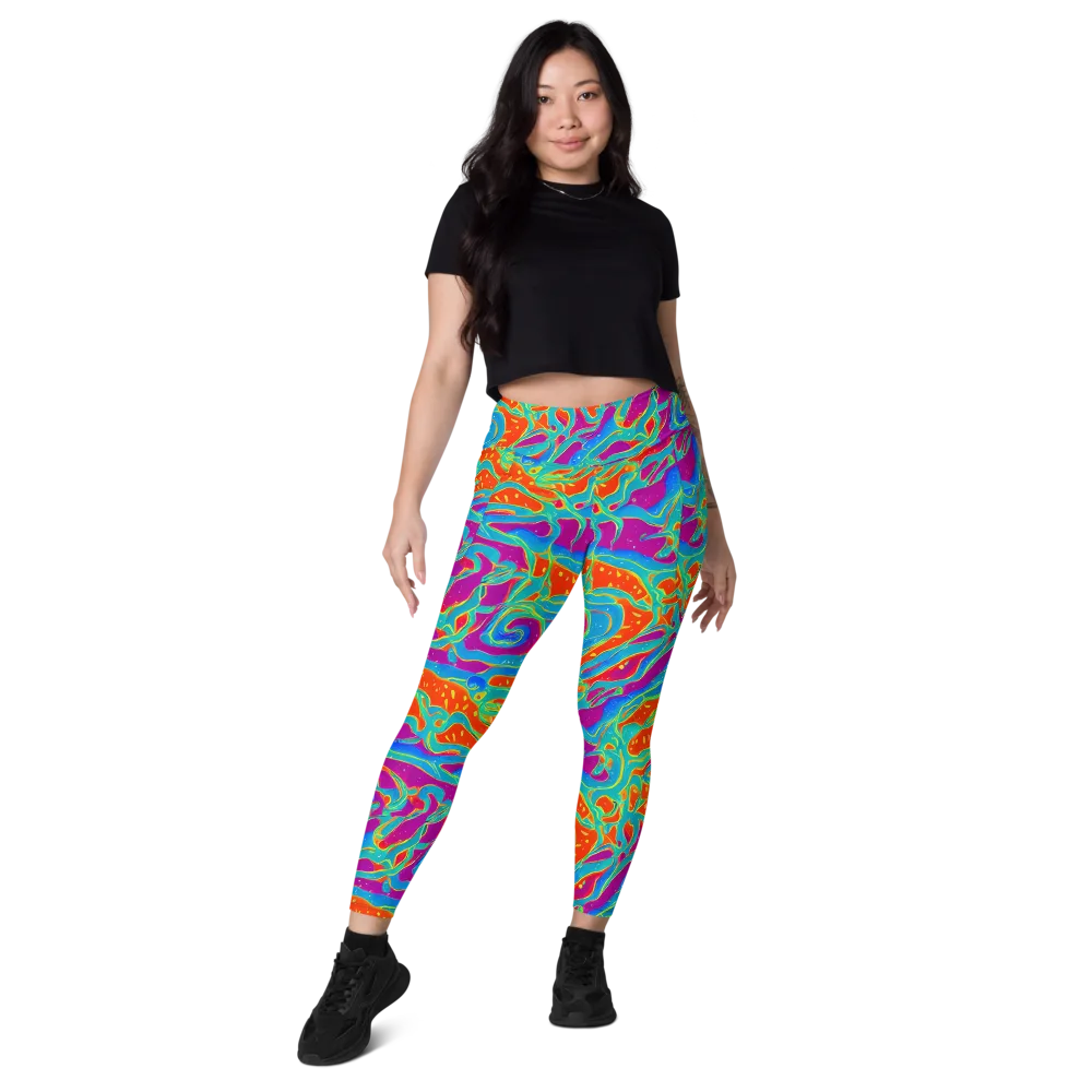 Magma Current on Leggings with Pockets — Front