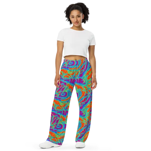 Magma Current on a Wide-Leg Pants