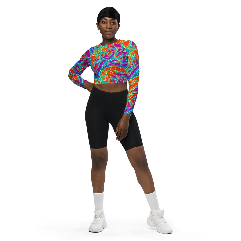 Magma Current on Long Sleeve Crop Top — Front
