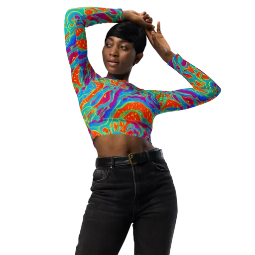 Magma Current on a Long Sleeve Crop Top