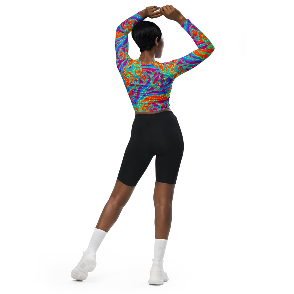 Magma Current on Long Sleeve Crop Top — Back