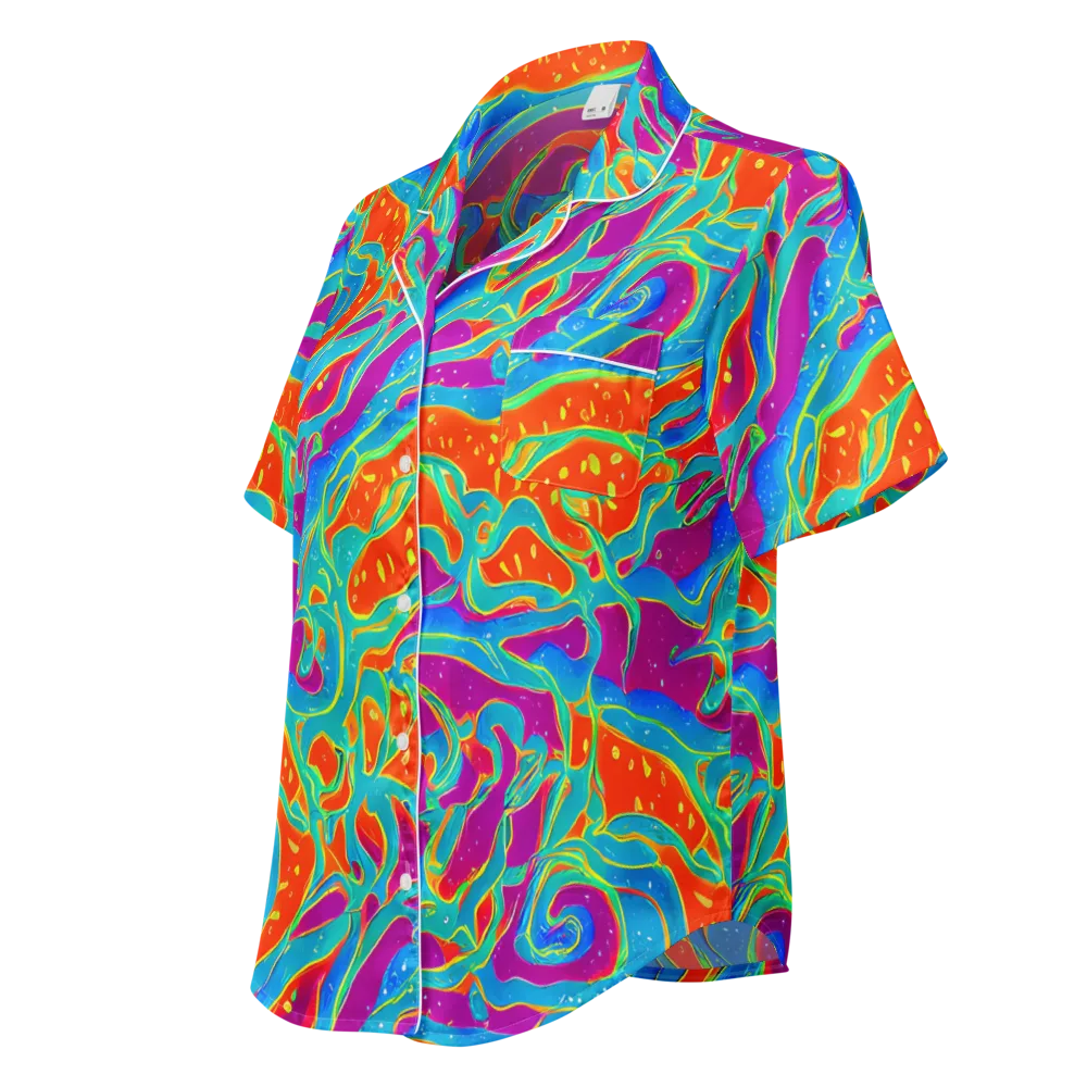 Magma Current on Women's Short Sleeve Pajama Top — Left Front