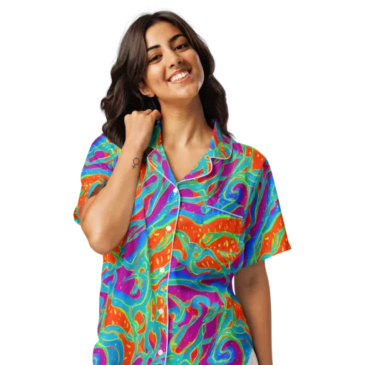 Magma Current on a Women's Short Sleeve Pajama Top