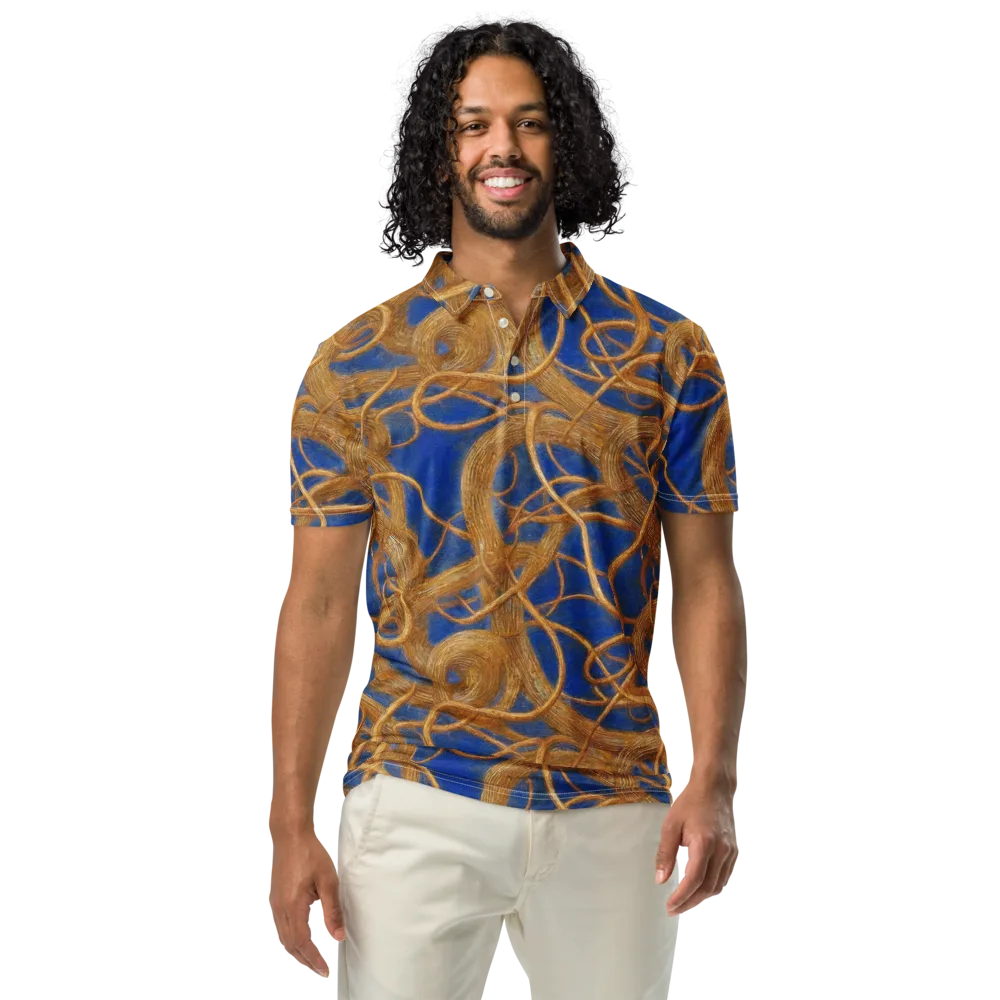 Gilded Tangle on Men's Slim Fit Polo Shirt — Front