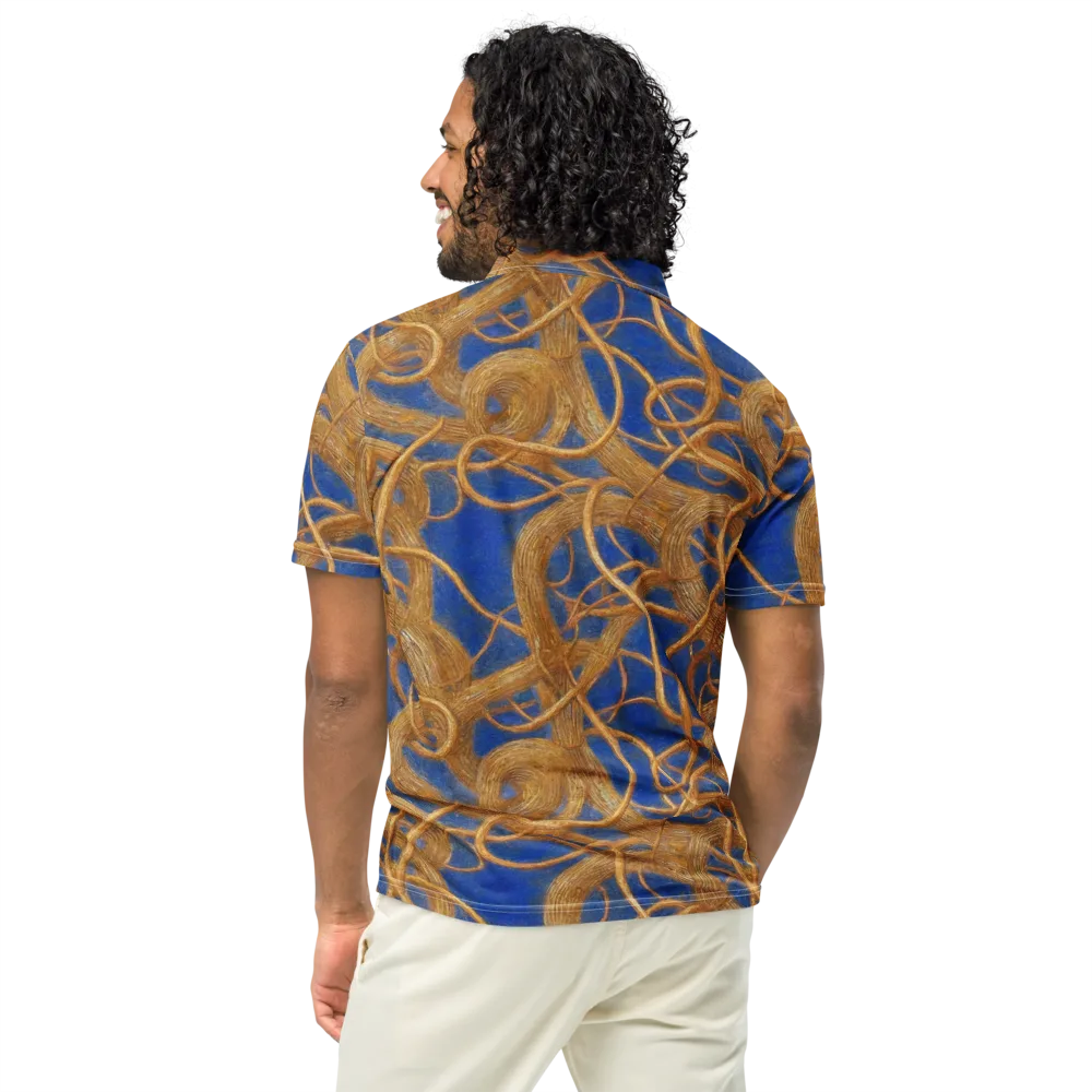 Gilded Tangle on Men's Slim Fit Polo Shirt — Back