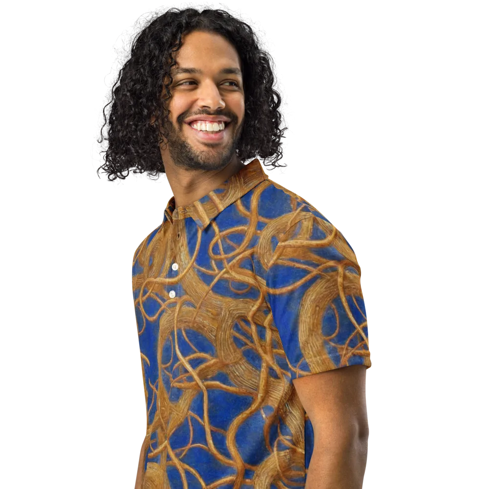 Gilded Tangle on Men's Slim Fit Polo Shirt — Left Front