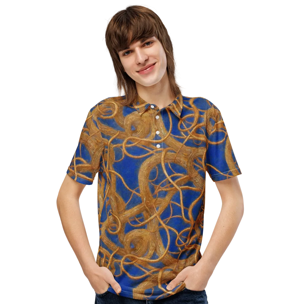 Gilded Tangle on Men's Slim Fit Polo Shirt — Front