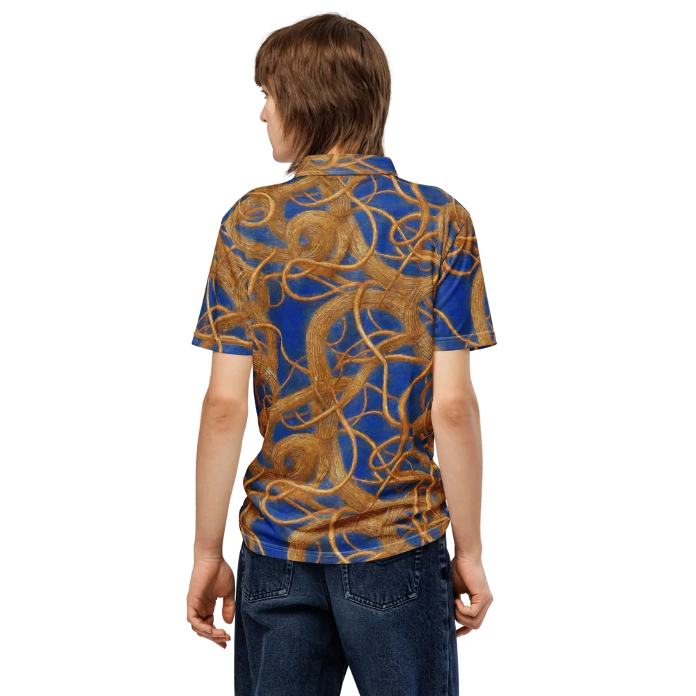 Gilded Tangle on Men's Slim Fit Polo Shirt — Back