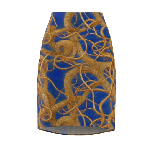 Gilded Tangle on a Pencil Skirt