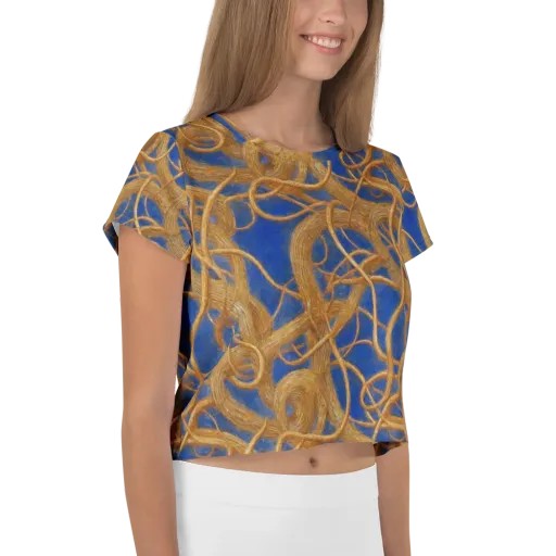 Gilded Tangle on a Crop Tee