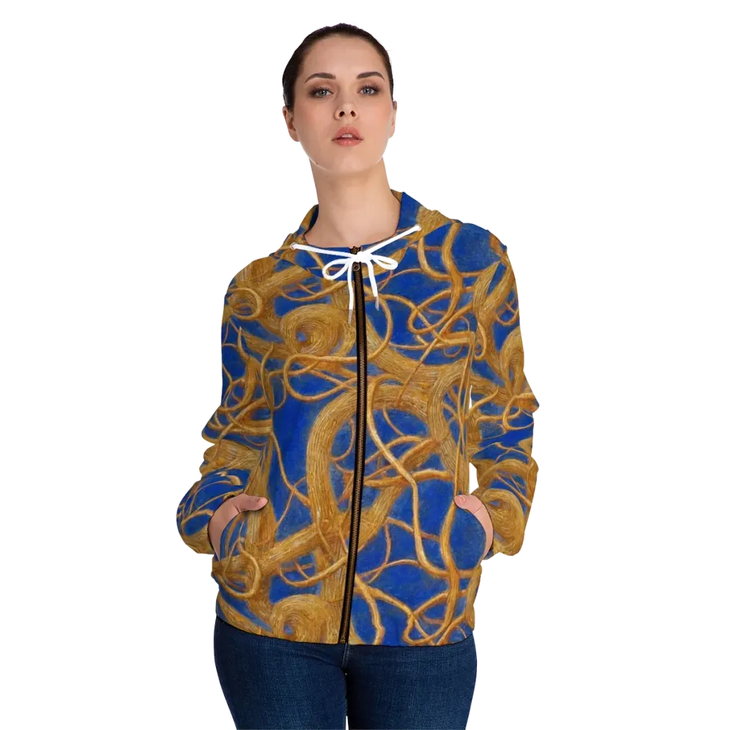 Gilded Tangle on Women's Full-Zip Hoodie — Front On Person