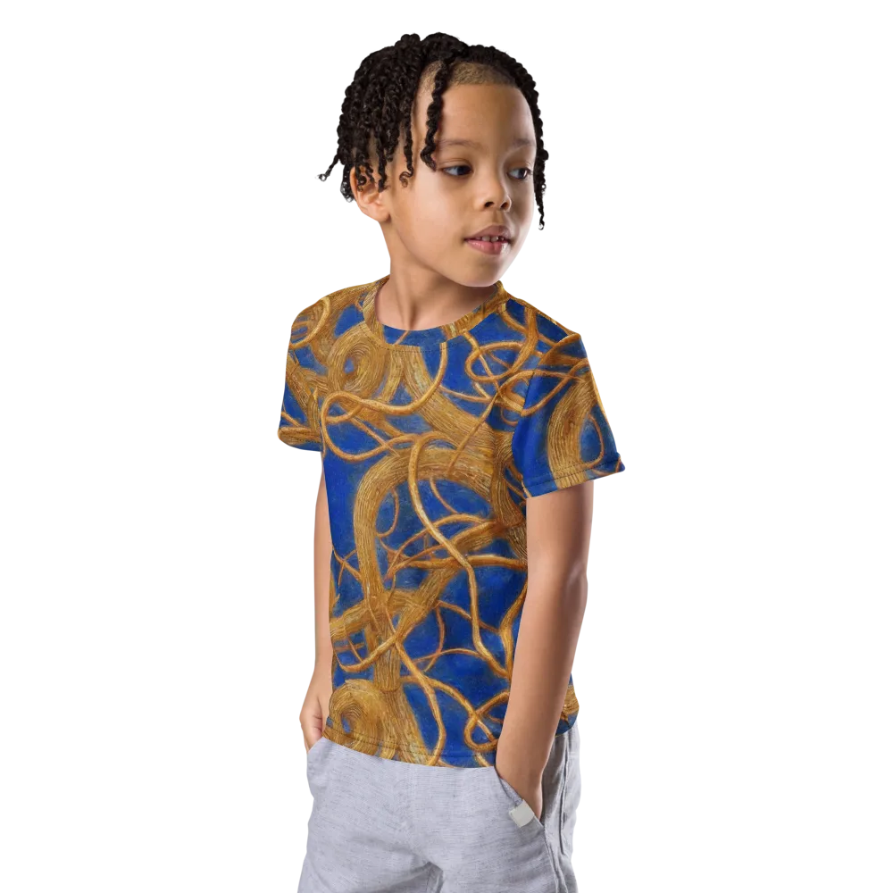 Gilded Tangle on Kids Crew Neck T-Shirt — Left Front