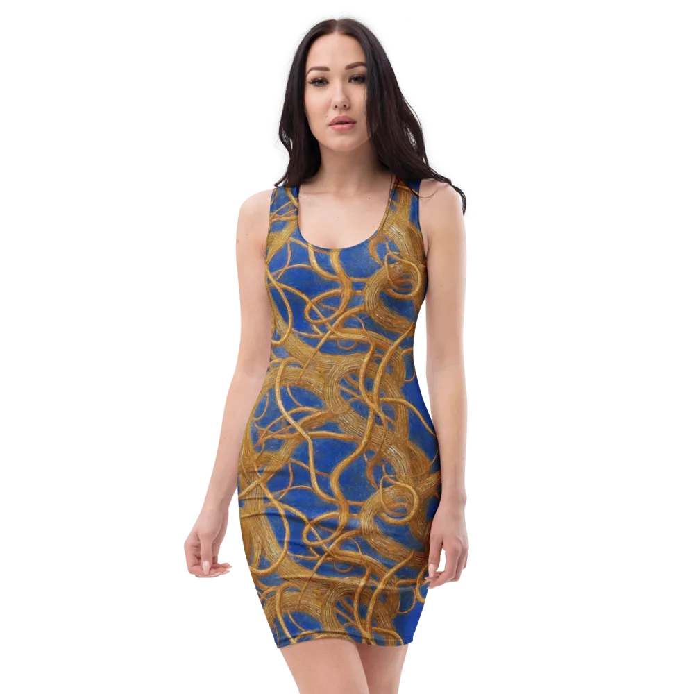 Gilded Tangle on Bodycon Dress — Front
