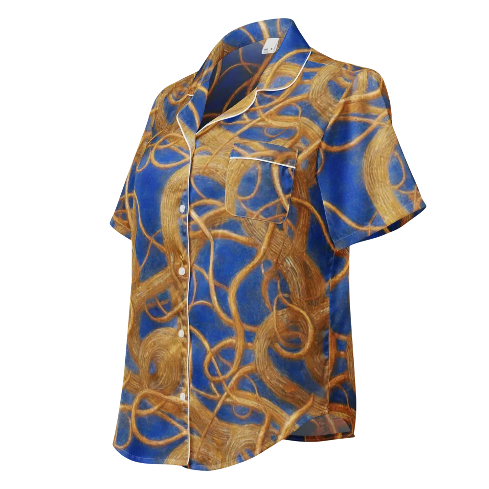 Gilded Tangle on Women's Short Sleeve Pajama Top — Left Front