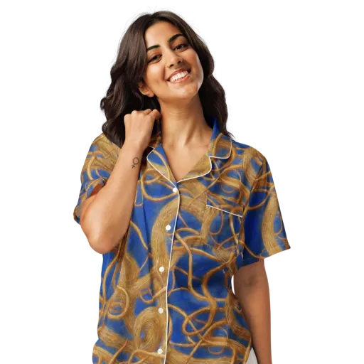 Gilded Tangle on a Women's Short Sleeve Pajama Top