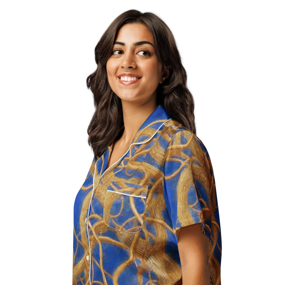Gilded Tangle on Women's Short Sleeve Pajama Top — Left Front