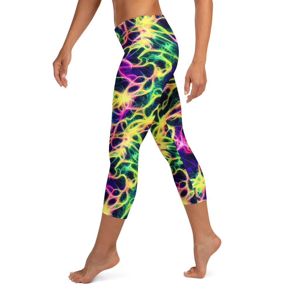 Prism Veins on Capri Leggings — Left
