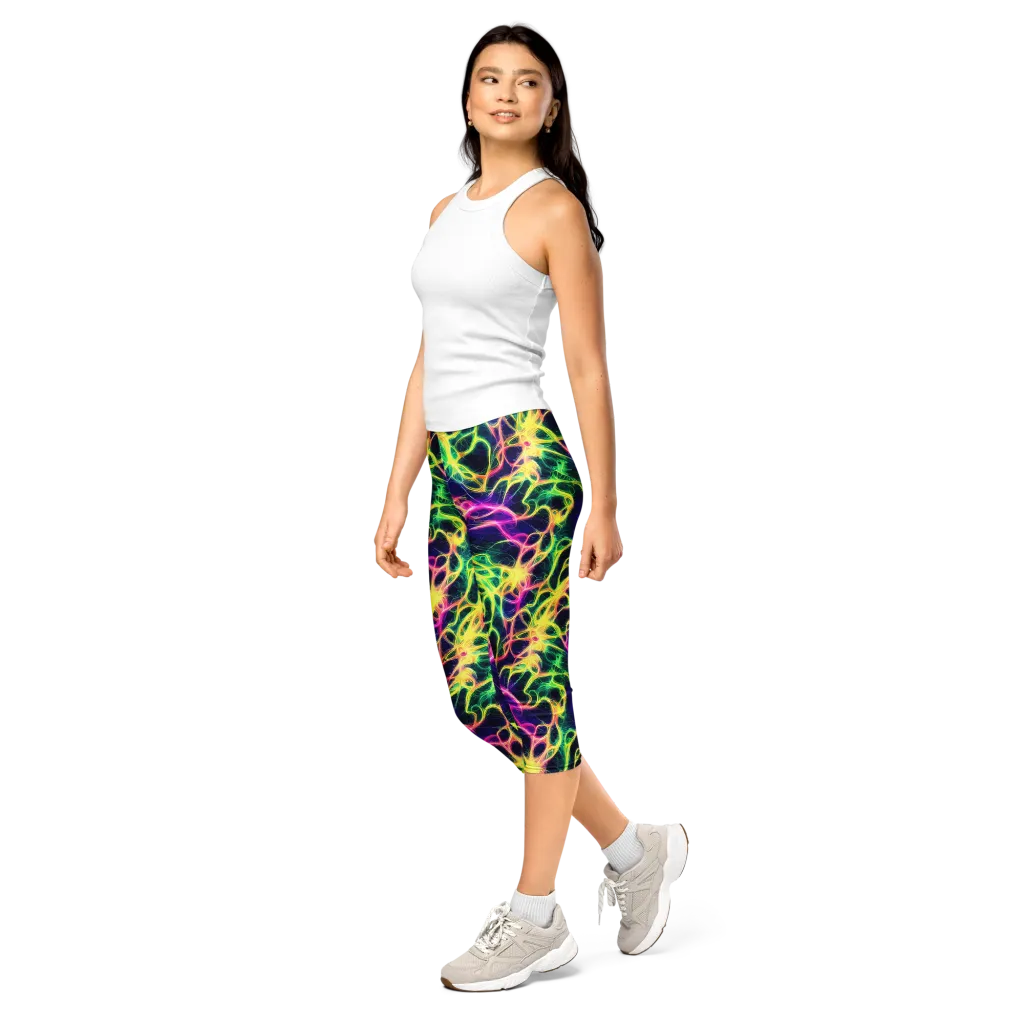 Prism Veins on Capri Leggings — Left Front