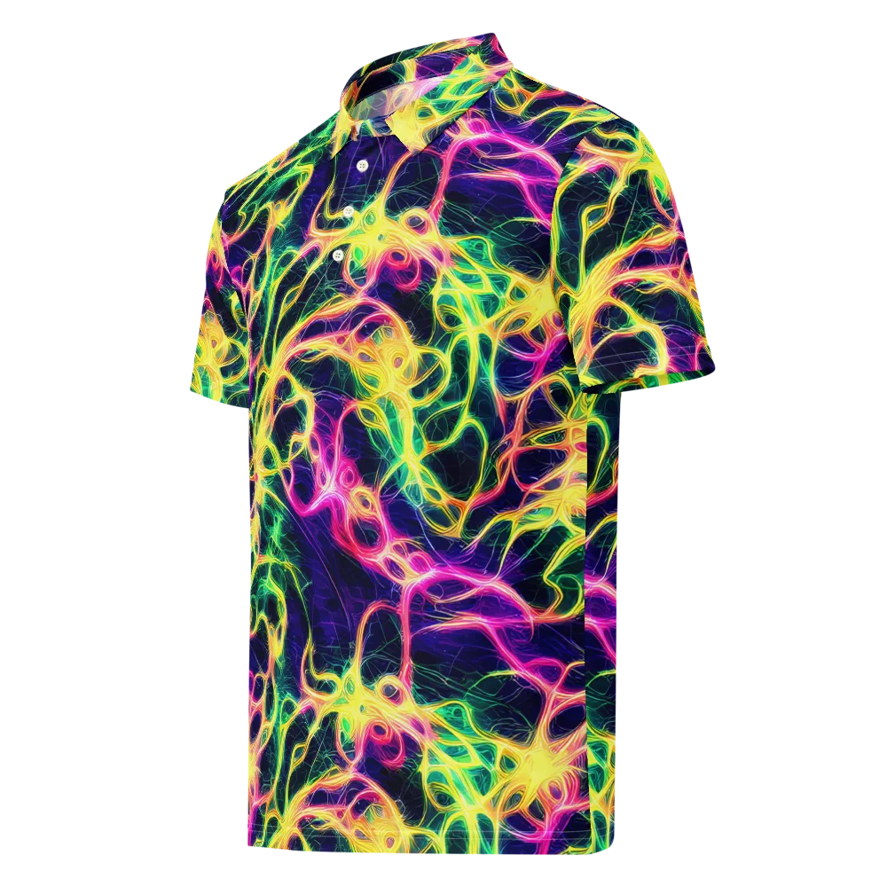 Prism Veins on Men's Slim Fit Polo Shirt — Left Front