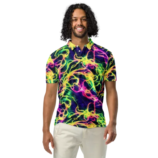 Prism Veins on a Men's Slim Fit Polo Shirt