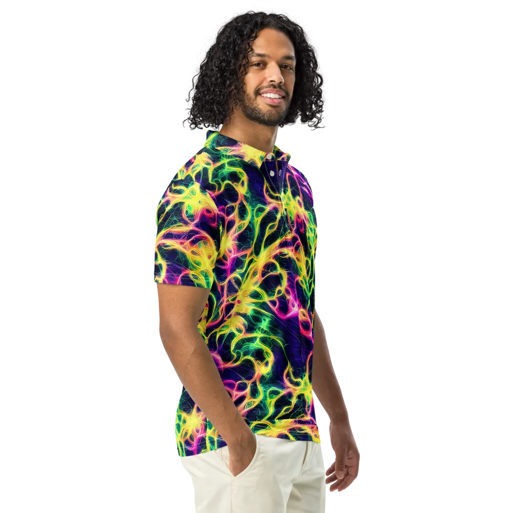 Prism Veins on Men's Slim Fit Polo Shirt — Right Front