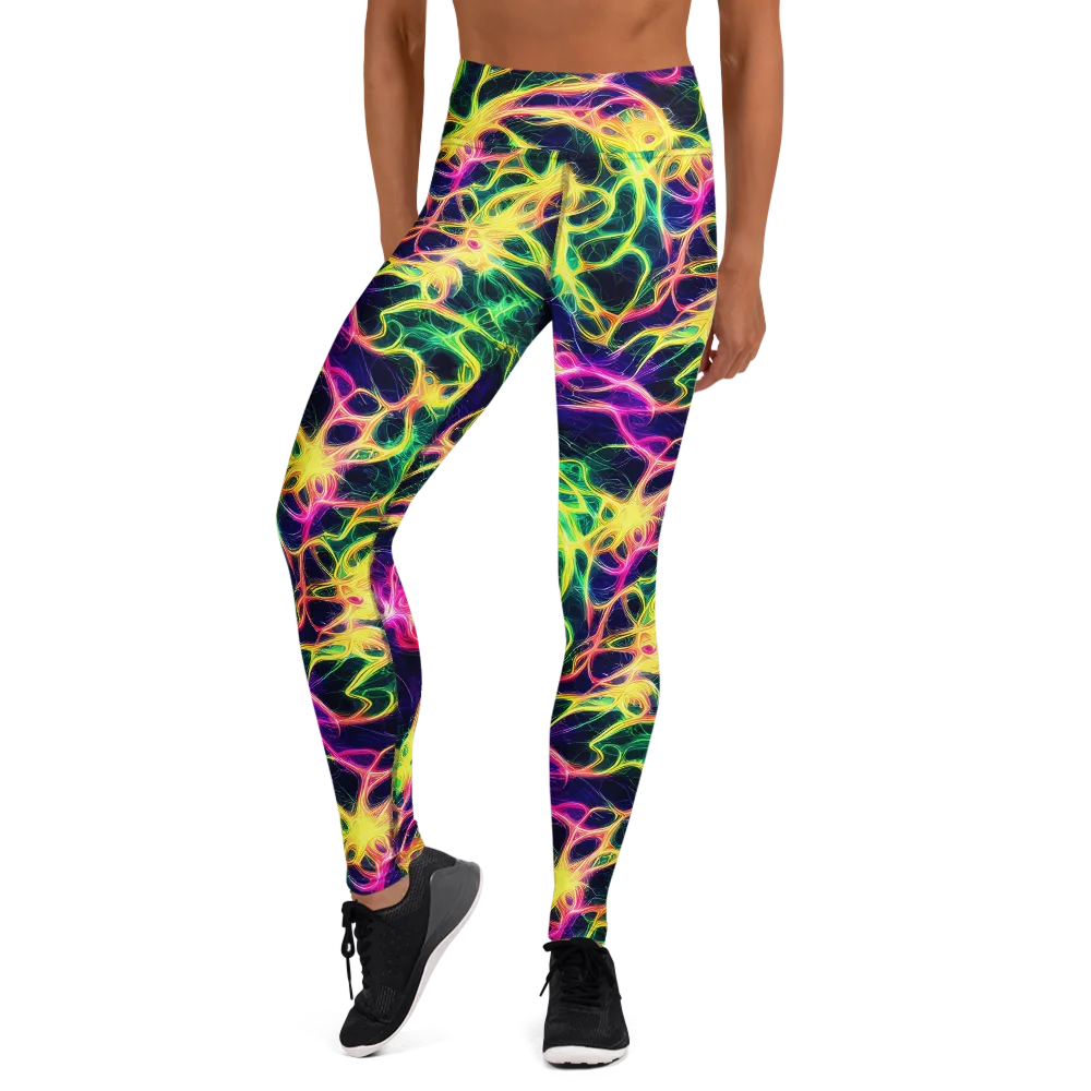 Prism Veins on Yoga Leggings — Front