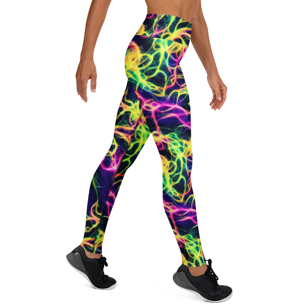 Prism Veins on Yoga Leggings — Right