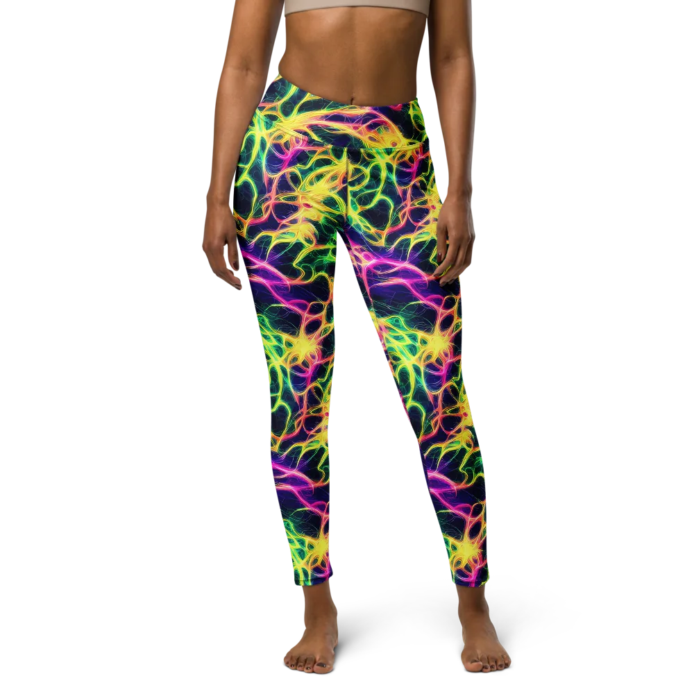 Prism Veins on Yoga Leggings — Front