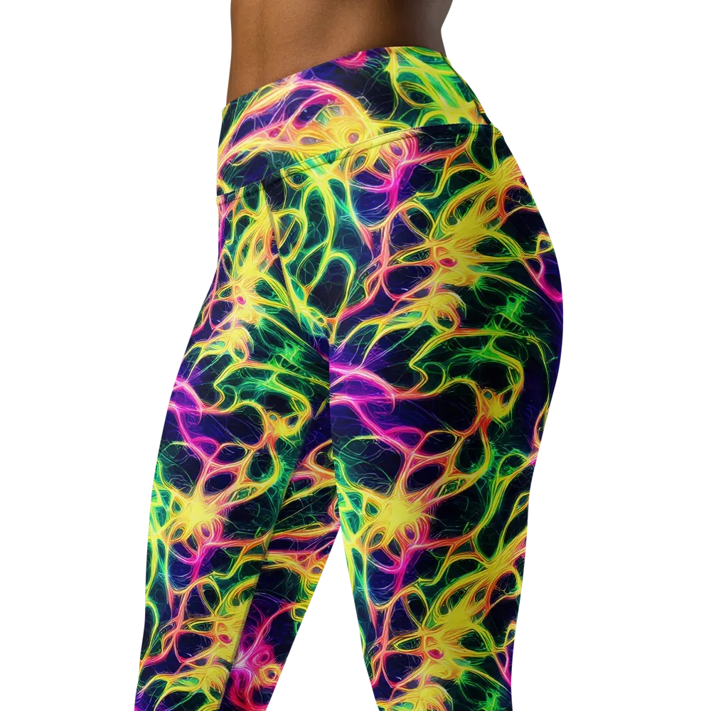 Prism Veins on Yoga Leggings — Left Front