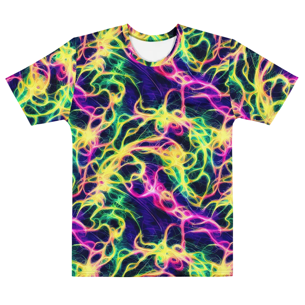 Prism Veins on Men's Cotton Crew Neck T-Shirt — Front