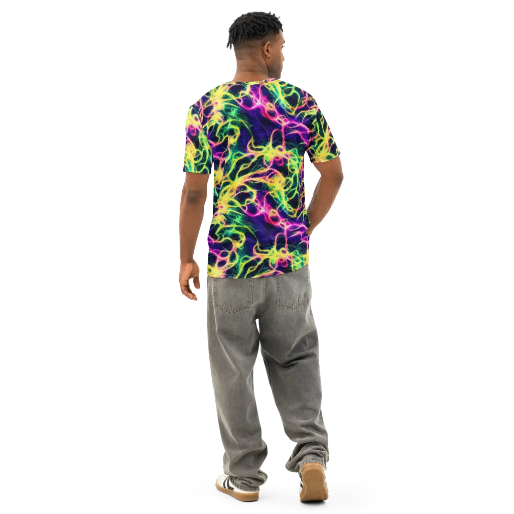 Prism Veins on Men's Cotton Crew Neck T-Shirt — Back