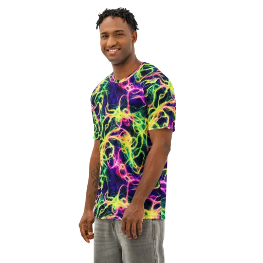 Prism Veins on a Men's Cotton Crew Neck T-Shirt