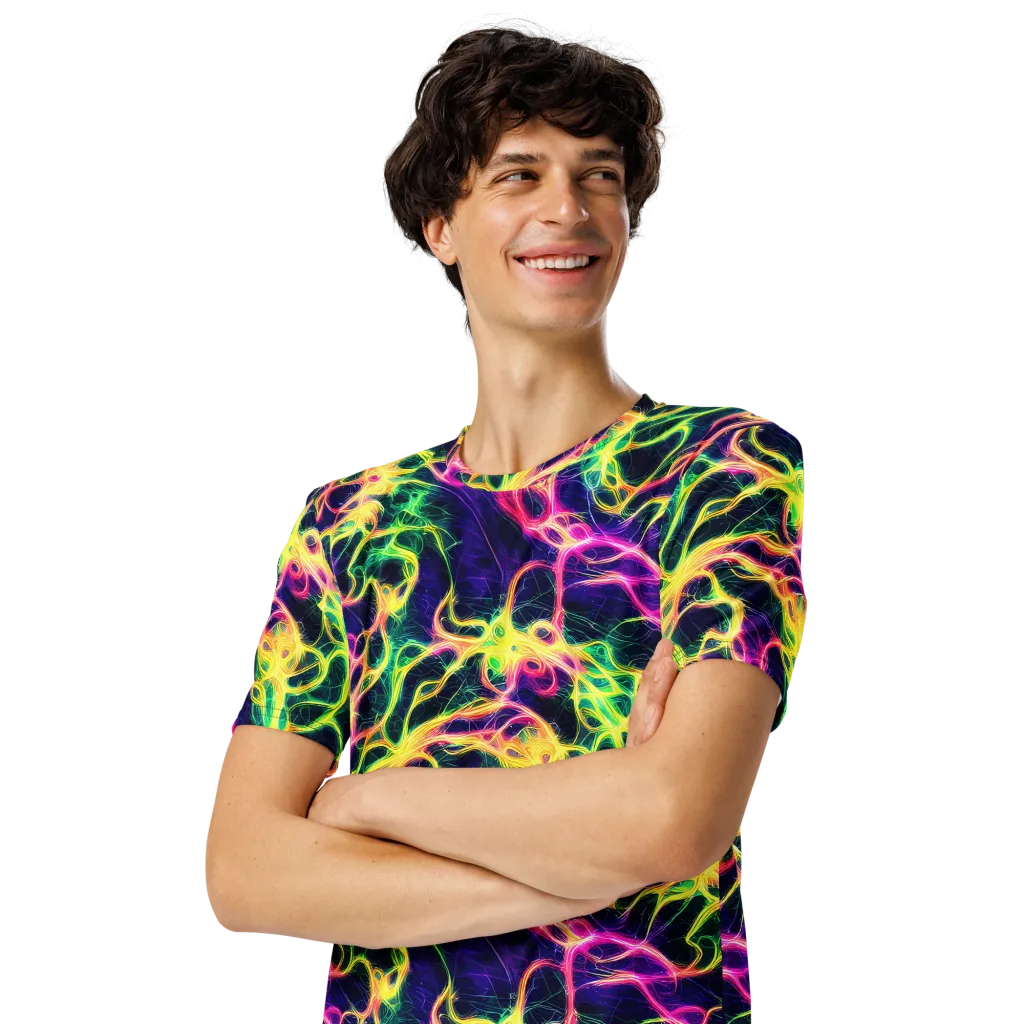 Prism Veins on Men's Crew Neck T-Shirt — Left Front
