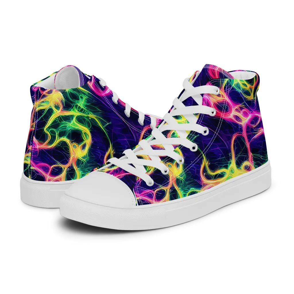 Prism Veins on Men's High Top Canvas Shoes — Left