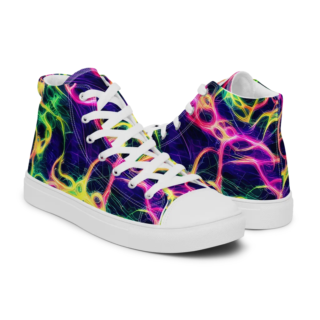 Prism Veins on Men's High Top Canvas Shoes — Right