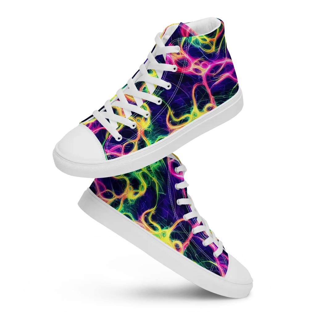 Prism Veins on Men's High Top Canvas Shoes — Front