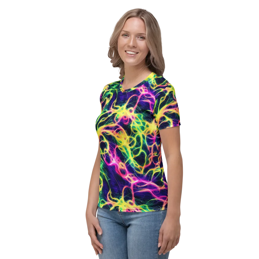Prism Veins on Women's Crew Neck T-Shirt — Left