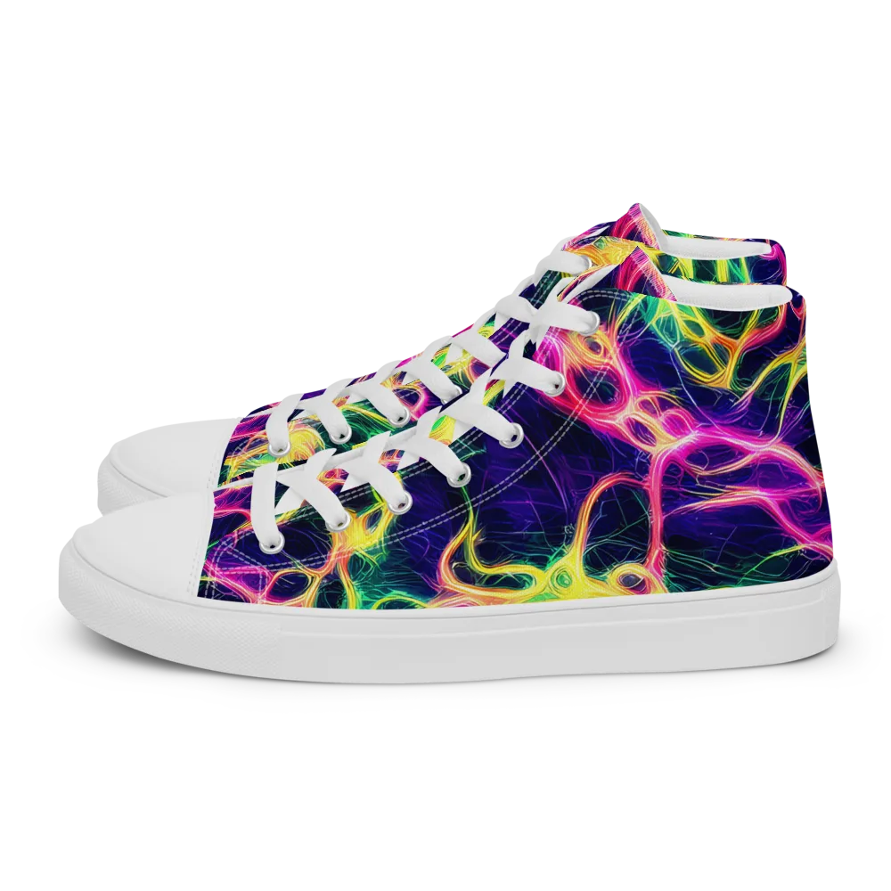 Prism Veins on Women's High Top Canvas Shoes — Left