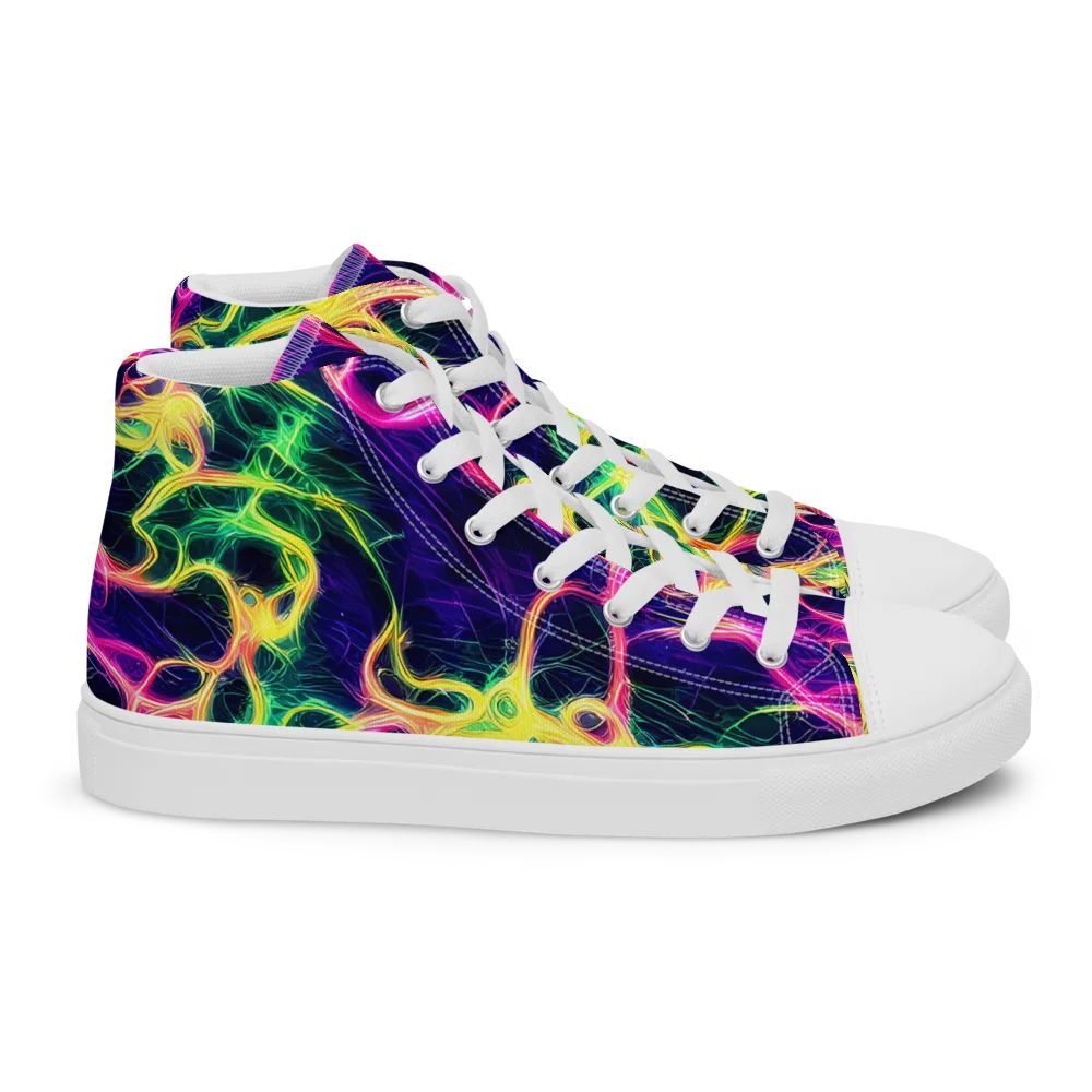 Prism Veins on Women's High Top Canvas Shoes — Right