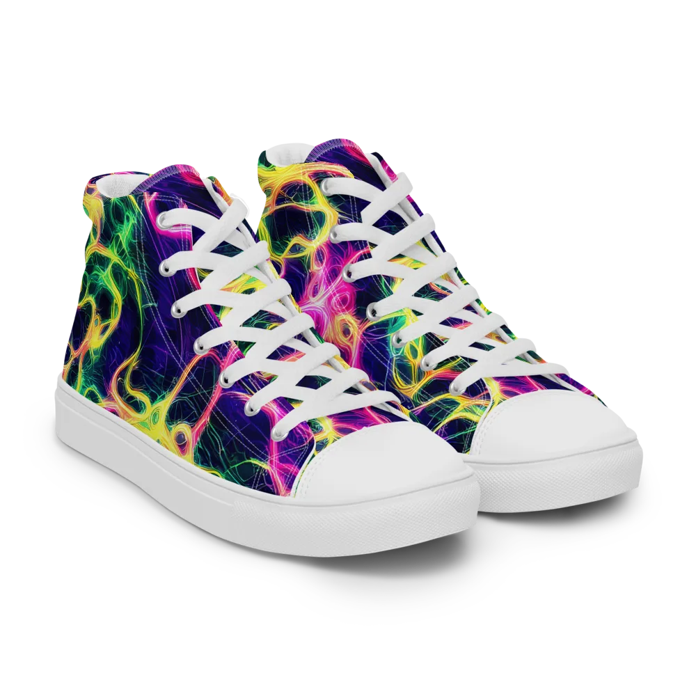Prism Veins on Women's High Top Canvas Shoes — Right Front