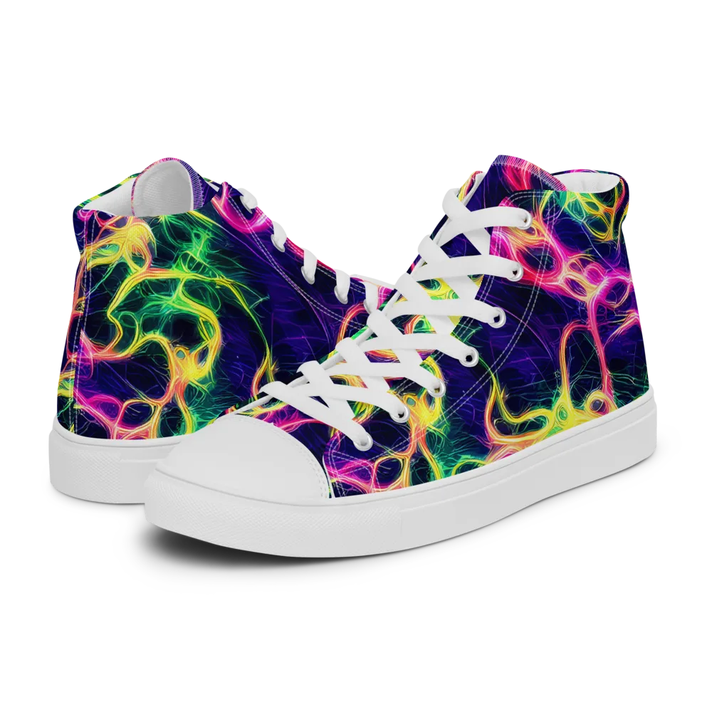 Prism Veins on Women's High Top Canvas Shoes — Left