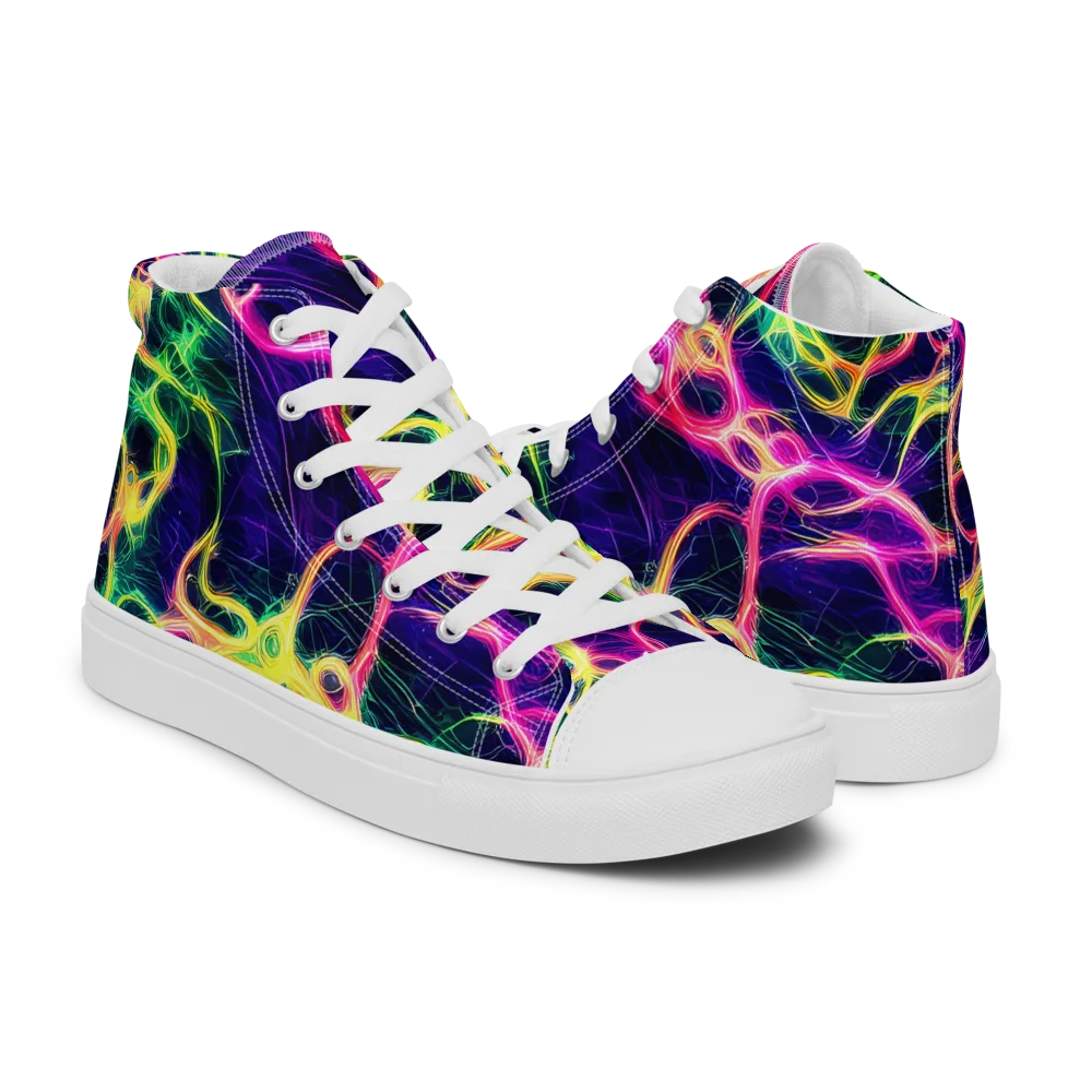 Prism Veins on Women's High Top Canvas Shoes — Right